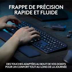 CLAVIER LOGITECH MX KEYS S PLUS (GRAPHITE) ADVANCED WIRELESS ILLUMINATED KEYBOARD WITH PALM REST