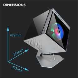 BOITIER PC AZZA CUBE MINI 805G SILVER - MT/SANS ALIM/ITX
