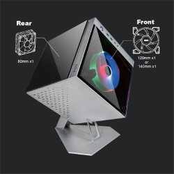 BOITIER PC AZZA CUBE MINI 805G SILVER - MT/SANS ALIM/ITX