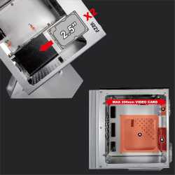 BOITIER PC AZZA CUBE MINI 805G SILVER - MT/SANS ALIM/ITX