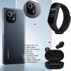PACK XIAOMI MI 11 8+256GB +EARBUDS BASIC + MONTRE MIBAND 5