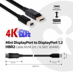 CABLE MINI DISPLAYPORT / MINI DISPLAYPORT 1.2A HBR2 CABLE M/M 2M 4K60HZ