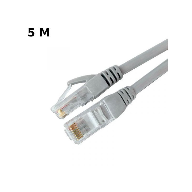 CABLE RESEAU RJ45 CAT6 BLINDE GRIS - 5M