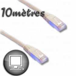 CABLE RESEAU RJ45 CAT6 BLINDE GRIS - 10M