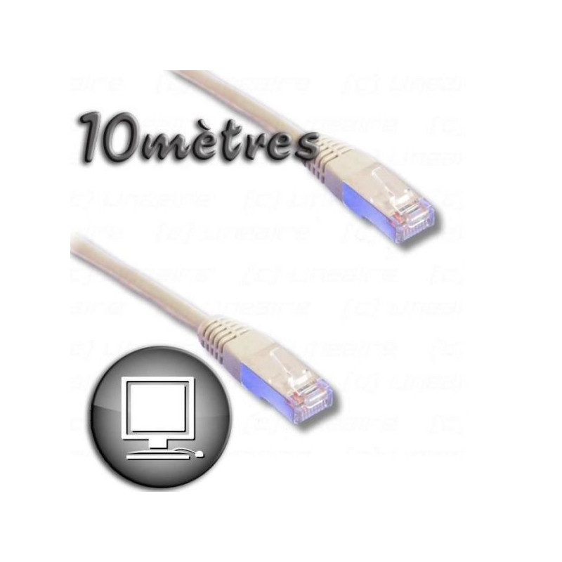 CABLE RESEAU RJ45 CAT6 BLINDE GRIS - 10M