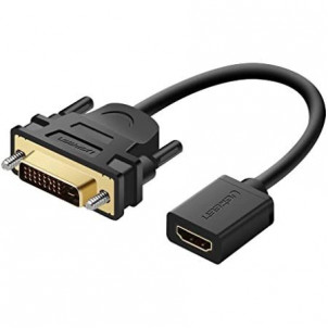 ADAPTATEUR HDMI/DVI MALE/MALE PLAQUE OR