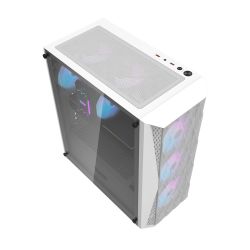 BOITIER DF DK352 MESH WHITE + 4 ARGB FAN
