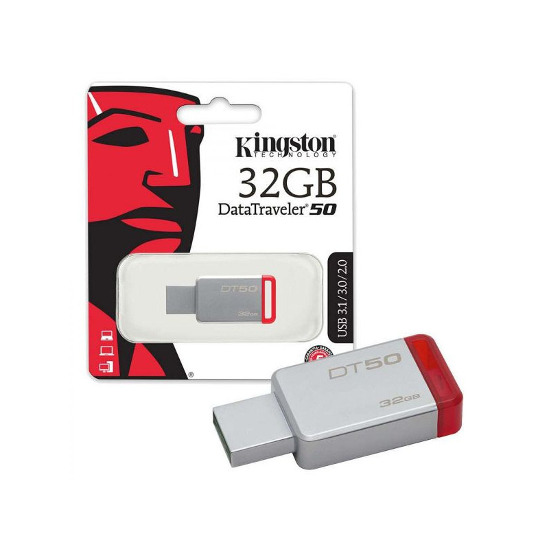 CLE USB 3.0 32GO KINGSTON METAL/RED
