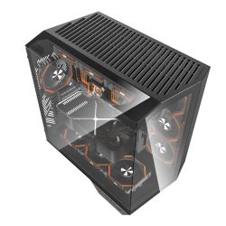 BOITIER DF BTF/ATX DY470 BLACK + 4 ARGB FAN + VGA HOLDER