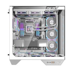 BOITIER DF BTF/ATX DY470 WHITE + 4 ARGB FAN + VGA HOLDER