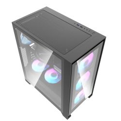BOITIER DF DRX70 GLASS BLACK + 4 ARGB FAN + VGA HOLDER