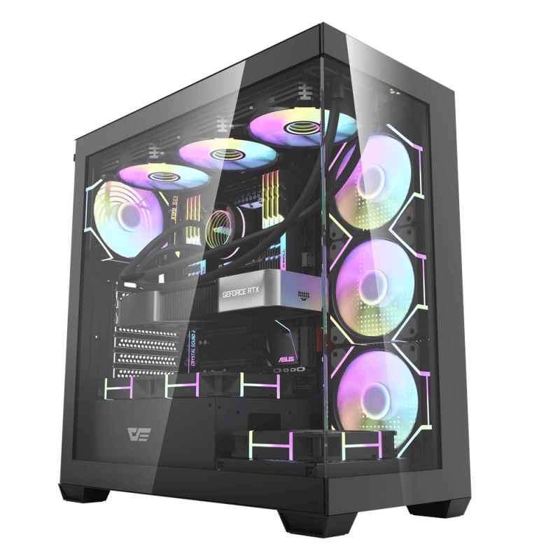 BOITIER DF ATX DS900 BLACK + 4 ARGB FAN