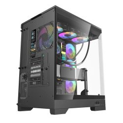 BOITIER DF ATX DQX90 BLACK + 4 ARGB FAN + SUPPORT DE CG