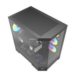 BOITIER DF ATX DQX90 BLACK + 4 ARGB FAN + SUPPORT DE CG