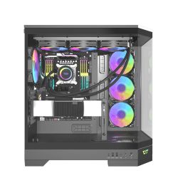 BOITIER DF ATX DQX90 BLACK + 4 ARGB FAN + SUPPORT DE CG