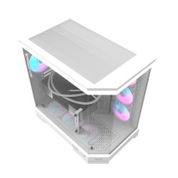 BOITIER DF ATX DQX90 WHITE + 4 ARGB FAN + SUPPORT DE CG