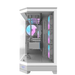 BOITIER DF ATX DQX90 WHITE + 4 ARGB FAN + SUPPORT DE CG