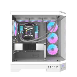 BOITIER DF ATX DQX90 WHITE + 4 ARGB FAN + SUPPORT DE CG