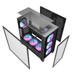 BOITIER DF DRX90 GLASS BLACK + 4 ARGB FAN