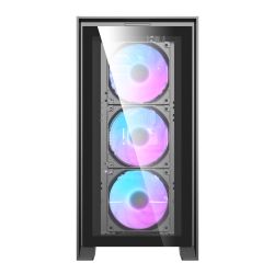 BOITIER DF DRX90 GLASS BLACK + 4 ARGB FAN