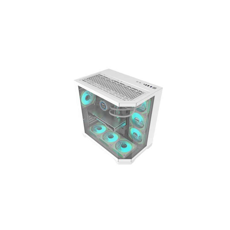 BOITIER DF FT418 PRO WHITE + 7 ARGB FAN