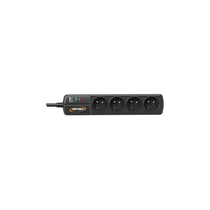 MULTI PRISE INFOSEC PRISE S4 BLACK LINE II (4 PRISES)