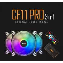 VENTILATEUR BOITIER RGB CF11 PRO 5 EN 1 (BOITIER DE CONTROL + REMOTE + CARTE MERE CONTROL)