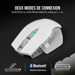 SOURIS GAMING CORSAIR GAMING M65 RGB ULTRA WIRELESS (BLANC)