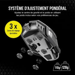 SOURIS GAMING CORSAIR GAMING M65 RGB ULTRA WIRELESS (BLANC)