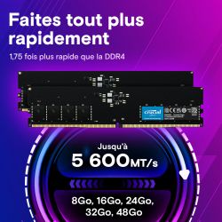 DDR5 5600 MHZ CRUCIAL (16 GO 1X16 ) CT16G56C46U5