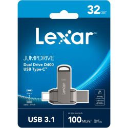 CLE USB LEXAR 32GO USB 3.1 + TYPE C JUMPDRIVE D400