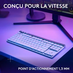 CLAVIER PC GAMING LOGITECH G515 TKL LIGHTSPEED BLANC (MECANIQUE TACTILE)