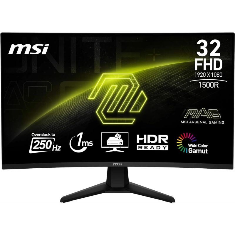 ECRAN GAMING 32" INCURVE MSIMAG 32C6X /1920X1080 / 250 HZ (OC) / HDMI / DISPLAY PORT