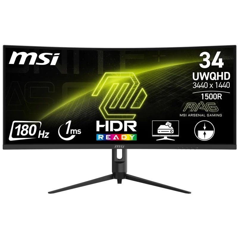 ECRAN GAMING 34" INCURVE MSIMAG 342CQR E2/ 3440 x 1440/ 180 HZ (OC) / HDMI / DISPLAY PORT