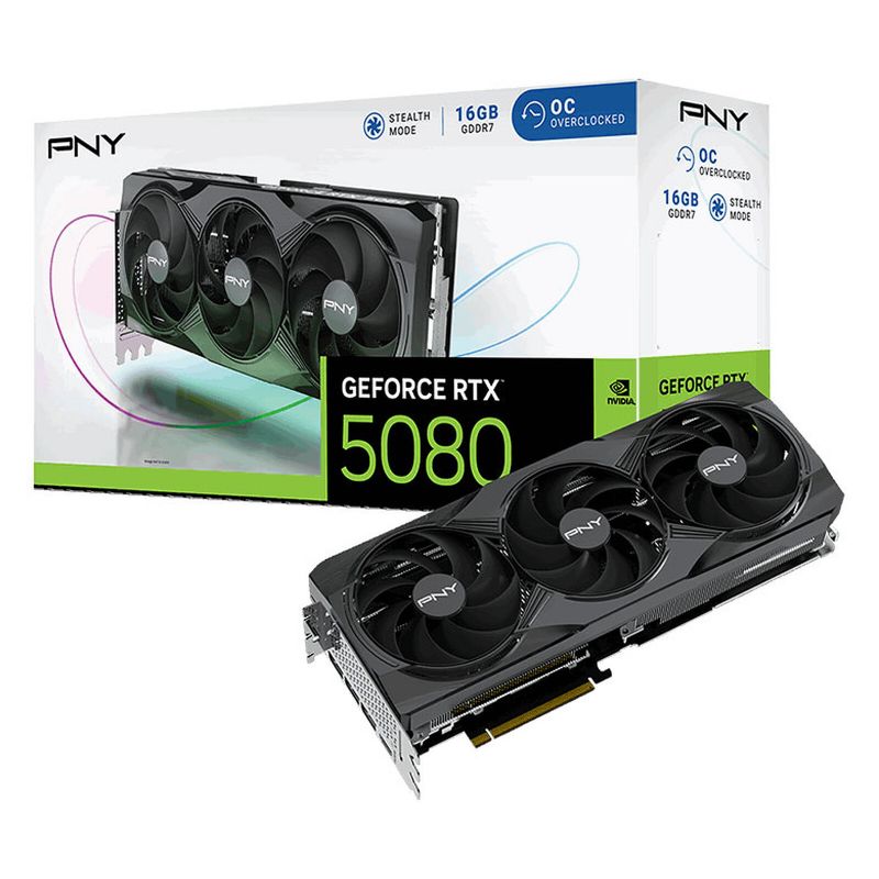 CARTE GRAPHIQUE PNY GEFORCE RTX 5080 TRIPLE FAN OC 16G