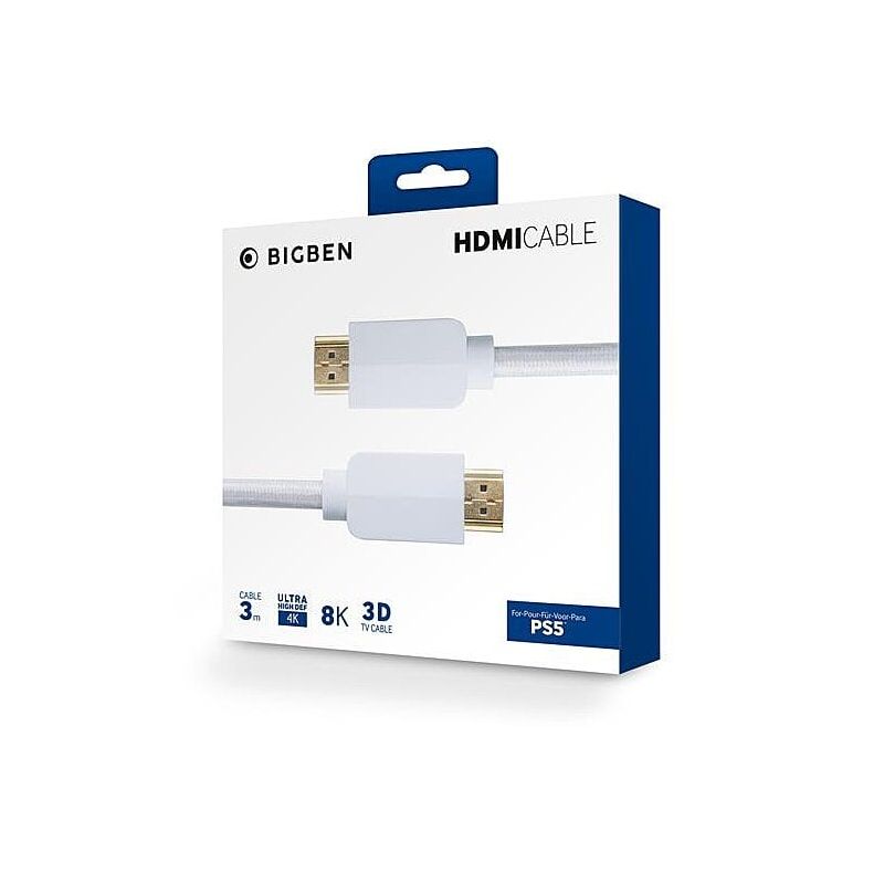 CABLE HDMI 2.1 NACON BRAIDED 8K - 3M WHITE PS5