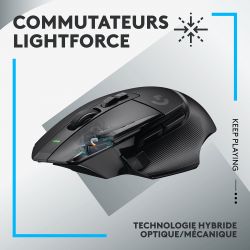 SOURIS GAMING LOGITECH G502 X LIGHTSPEED WIRELESS BLACK