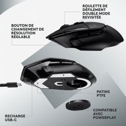 SOURIS GAMING LOGITECH G502 X LIGHTSPEED WIRELESS BLACK