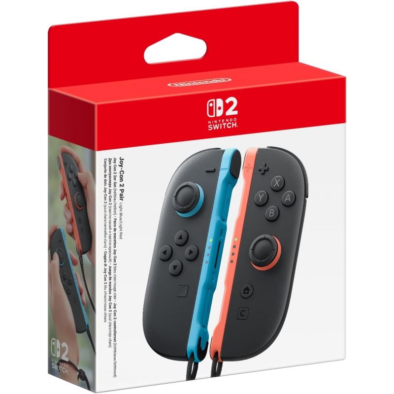Paire De Manettes Joy-con 2 Gauche Bleu Clair & Droite Rouge Clair