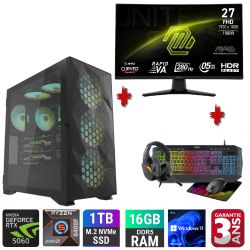 PACK COMPLET PC GAMER TRAX ( ECRAN + CLAVIER + SOURIS + CASQUE + TAPIS DE SOURIS )