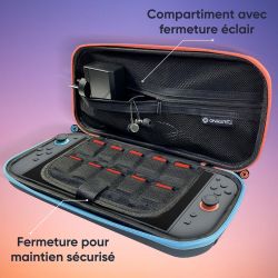 Etui de protection et transport - Zipper Orange/Bleu (Switch 2 / Switch / OLED)