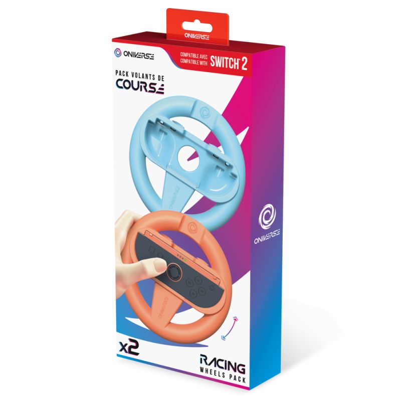 Pack de 2 supports manette volants de course - Orange/Bleu ONIVERSE (SWITCH 2)