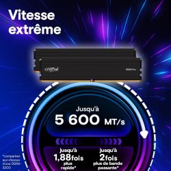 DDR 5 16 GO 5600 MHZ CRUCIAL PRO DIMM 128G (2x64G)