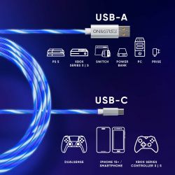 Câble de charge ONIVERSE USB-A vers USB-C - 3 mètres - Noir