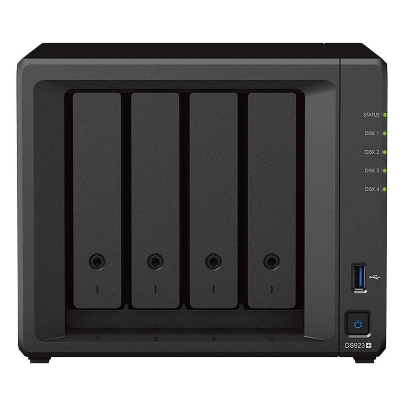 Synology DiskStation DS923+ serveur de stockage NAS Tower AMD Ryzen R1600 4 Go DDR4L DiskStation Manager Noir