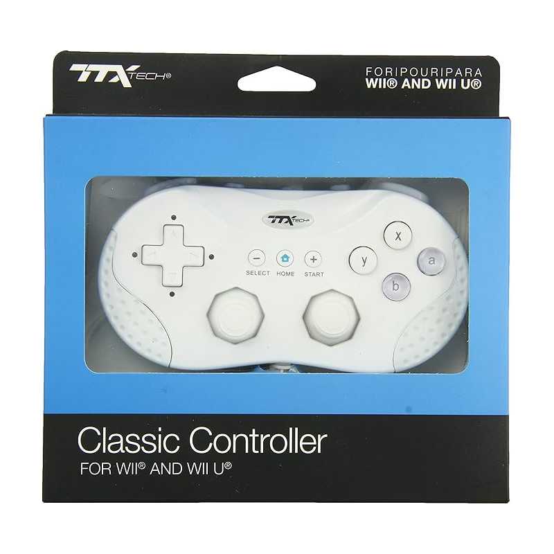 MANETTE CLASSIC CONTROLLER WII ET WII U BLANC