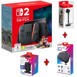 BUNDLE CONSOLE SWITCH 2 MARIO KART WORLD + CAMERA NINTENDO + 4 RECHARGES JOY CON + ONIVERSE PACK ( 8 IN 1)