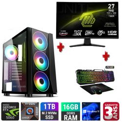 PACK COMPLET PC GAMER TRAX ( ECRAN + CLAVIER + SOURIS + CASQUE + TAPIS DE SOURIS )