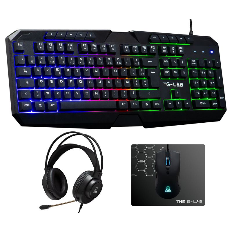 PACK CLAVIER/SOURIS THE G-LAB COMBO NATRIUM/FR 4 en 1