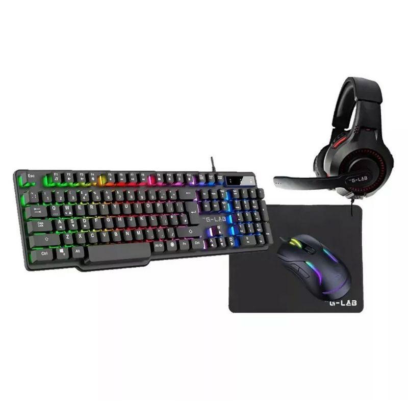 PACK CLAVIER/SOURIS THE G-LAB COMBO SULFUR BKG/FR Pack 4 en 1